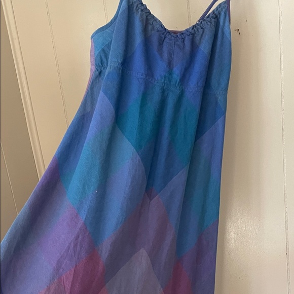 Gorgeous Gap Blue Purple Ombré Linen Dress - Picture 6 of 9